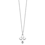 Sentimental Expressions 925 Sterling Silver Cable Rhodium Matted Cross Ash Holder 18in. Necklace 18 Inches x 19 mm