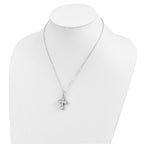 Sentimental Expressions 925 Sterling Silver Cable Rhodium Matted Cross Ash Holder 18in. Necklace 18 Inches x 19 mm