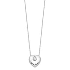 Sentimental Expressions 925 Sterling Silver Rhodium CZ Missing You Ash Holder Necklace 18 Inches x 22 mm