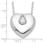 Sentimental Expressions 925 Sterling Silver Rhodium CZ Missing You Ash Holder Necklace 18 Inches x 22 mm