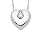 Sentimental Expressions 925 Sterling Silver Rhodium CZ Missing You Ash Holder Necklace 18 Inches x 22 mm