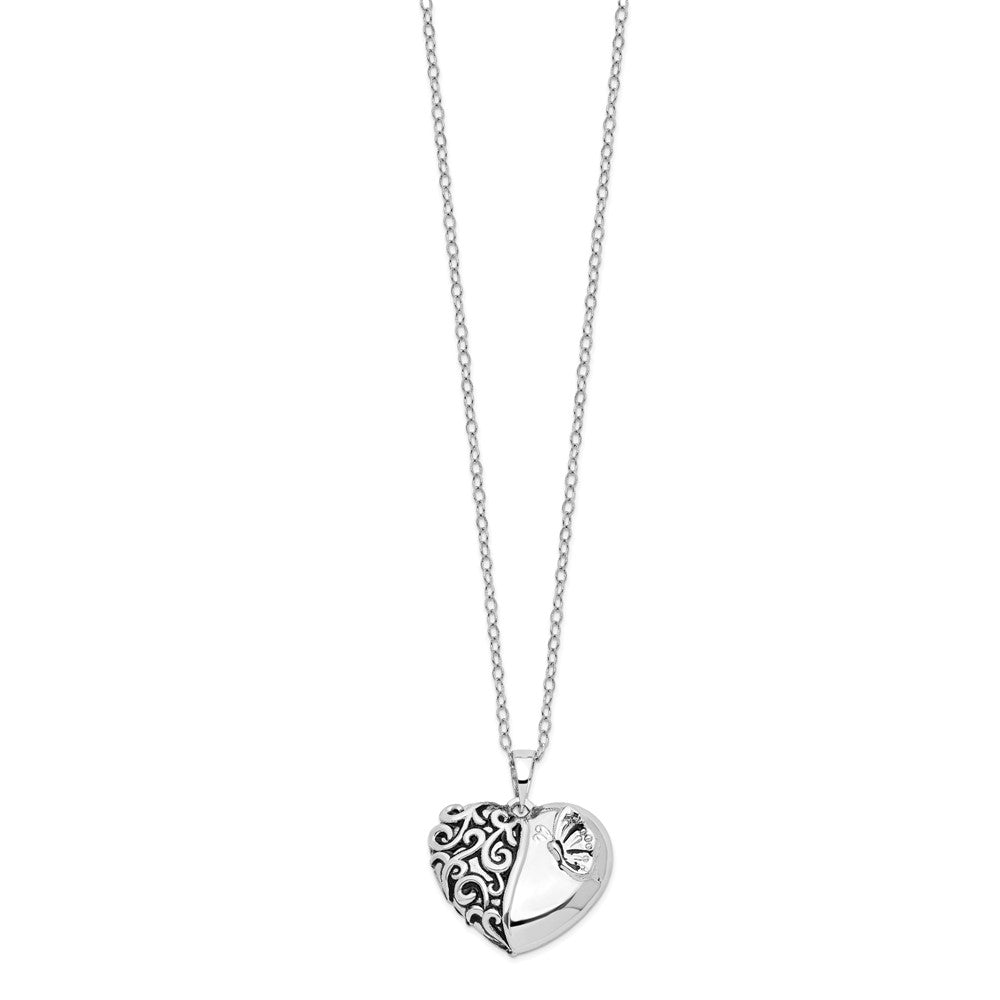 Sentimental Expressions 925 Sterling Silver Cable Rhodium and Antiqued One More Day Ash Holder Necklace 18 Inches x 25 m