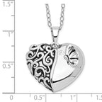 Sentimental Expressions 925 Sterling Silver Cable Rhodium and Antiqued One More Day Ash Holder Necklace 18 Inches x 25 m