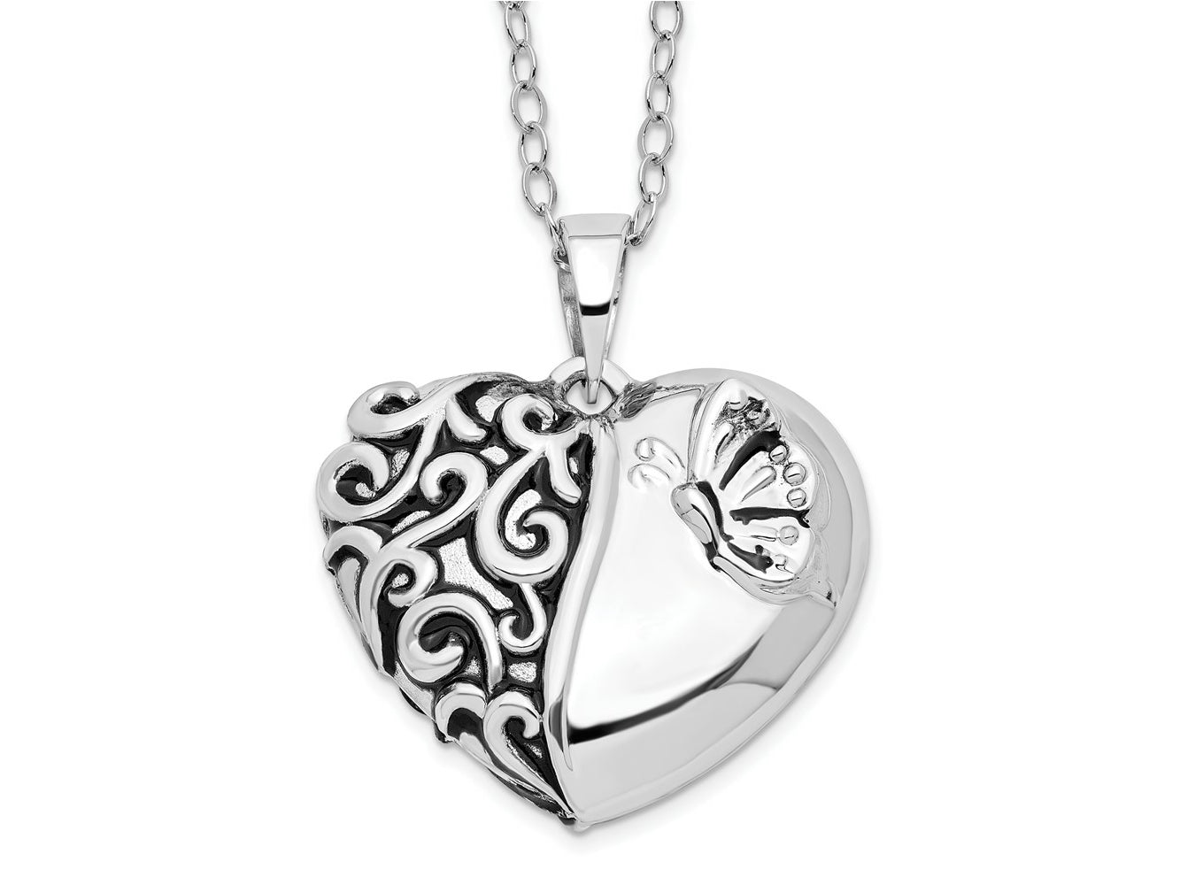 Sentimental Expressions 925 Sterling Silver Cable Rhodium and Antiqued One More Day Ash Holder Necklace 18 Inches x 25 m