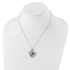 Sentimental Expressions 925 Sterling Silver CZ Bandaged Heart Ash Holder Necklace 18 Inches x 25 mm