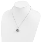 Sentimental Expressions 925 Sterling Silver Rhodium Antiqued In My Heart Ash Holder Necklace 18 Inches x 19 mm