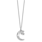 Sentimental Expressions 925 Sterling Silver Cable CZ Antiqued Family Of Stars Necklace 18 Inches x 18 mm