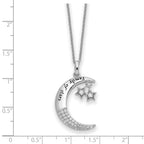 Sentimental Expressions 925 Sterling Silver Cable CZ Antiqued Family Of Stars Necklace 18 Inches x 18 mm