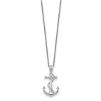 Sentimental Expressions 925 Sterling Silver  CZ My Mother My Anchor Necklace 18 Inches x 15 mm