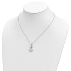 Sentimental Expressions 925 Sterling Silver  CZ My Mother My Anchor Necklace 18 Inches x 15 mm