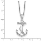 Sentimental Expressions 925 Sterling Silver  CZ My Mother My Anchor Necklace 18 Inches x 15 mm