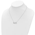 Sentimental Expressions 925 Sterling Silver Cable  CZ My Mother My Friend Necklace 18 Inches x 27 mm