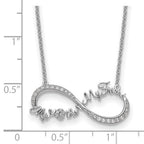 Sentimental Expressions 925 Sterling Silver Cable  CZ My Mother My Friend Necklace 18 Inches x 27 mm