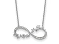 Sentimental Expressions 925 Sterling Silver Cable  CZ My Mother My Friend Necklace 18 Inches x 27 mm