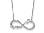 Sentimental Expressions 925 Sterling Silver Cable  CZ My Mother My Friend Necklace 18 Inches x 27 mm