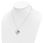 Sentimental Expressions 925 Sterling Silver Rhodium Plated CZ Together In Love Necklace 18 Inches x 26 mm