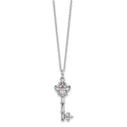Sentimental Expressions 925 Sterling Silver Cable  Red CZ Antiqued Key of David Necklace 18 Inches x 15 mm