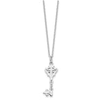 Sentimental Expressions 925 Sterling Silver Cable  Red CZ Antiqued Key of David Necklace 18 Inches x 15 mm