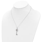 Sentimental Expressions 925 Sterling Silver Cable  Red CZ Antiqued Key of David Necklace 18 Inches x 15 mm