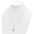 Sentimental Expressions 925 Sterling Silver Cable  Love Never Fails Cross 22in Necklace 22 Inches x 19 mm