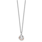 Sentimental Expressions 925 Sterling Silver Rhodium Rose-Tone Vibrant CZ Warm Embrace Necklace 18 Inches x 10 mm