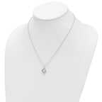 Sentimental Expressions 925 Sterling Silver Rhodium Rose-Tone Vibrant CZ Warm Embrace Necklace 18 Inches x 10 mm