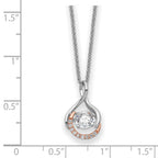 Sentimental Expressions 925 Sterling Silver Rhodium Rose-Tone Vibrant CZ Warm Embrace Necklace 18 Inches x 10 mm