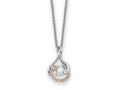 Sentimental Expressions 925 Sterling Silver Rhodium Rose-Tone Vibrant CZ Warm Embrace Necklace 18 Inches x 10 mm