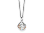 Sentimental Expressions 925 Sterling Silver Rhodium Rose-Tone Vibrant CZ Warm Embrace Necklace 18 Inches x 10 mm