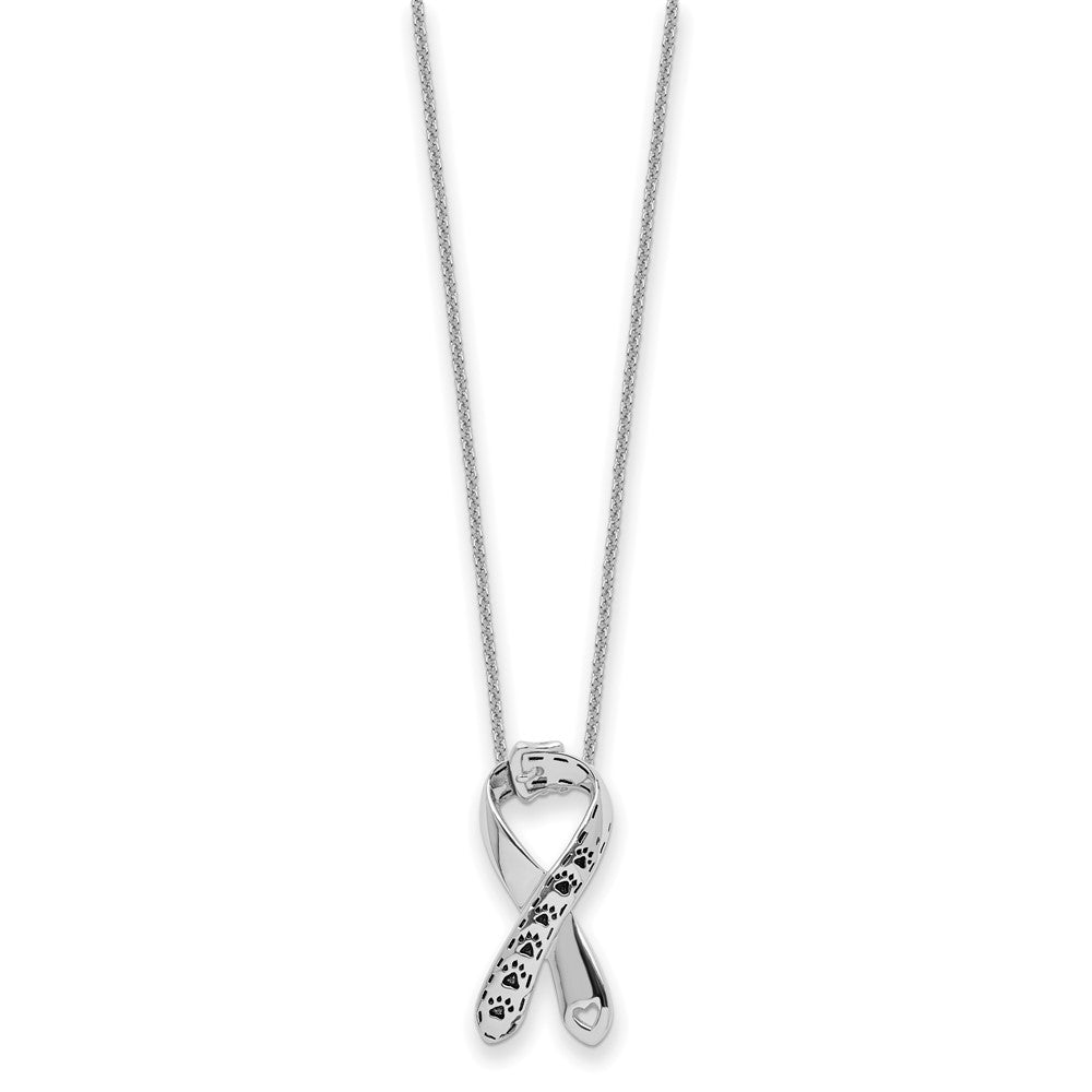 Sentimental Expressions 925 Sterling Silver d Antiqued Against Animal Cruelty 22in Necklace 22 Inches x 11 mm