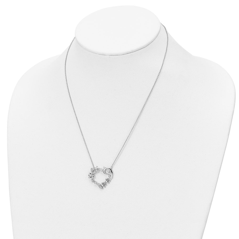 Sentimental Expressions 925 Sterling Silver Cable  CZ My Special Pet Heart Necklace 18 Inches x 26 mm
