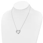 Sentimental Expressions 925 Sterling Silver Cable  CZ My Special Pet Heart Necklace 18 Inches x 26 mm