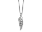 Sentimental Expressions 925 Sterling Silver Cable  CZ Heaven Sent Wing 22in Necklace 22 Inches x 8.2 mm