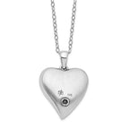 Sentimental Expressions 925 Sterling Silver Rhodium Antiqued CZ Fly W/Angels Ash Holder Necklace 18 Inches x 21 mm