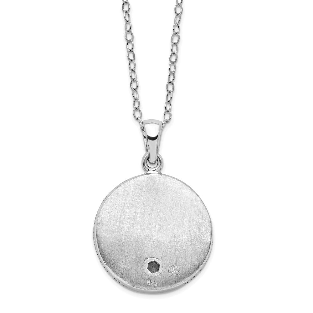 Sentimental Expressions 925 Sterling Silver  Antiqued Goodnight Ash Holder Necklace 18 Inches x 22 mm