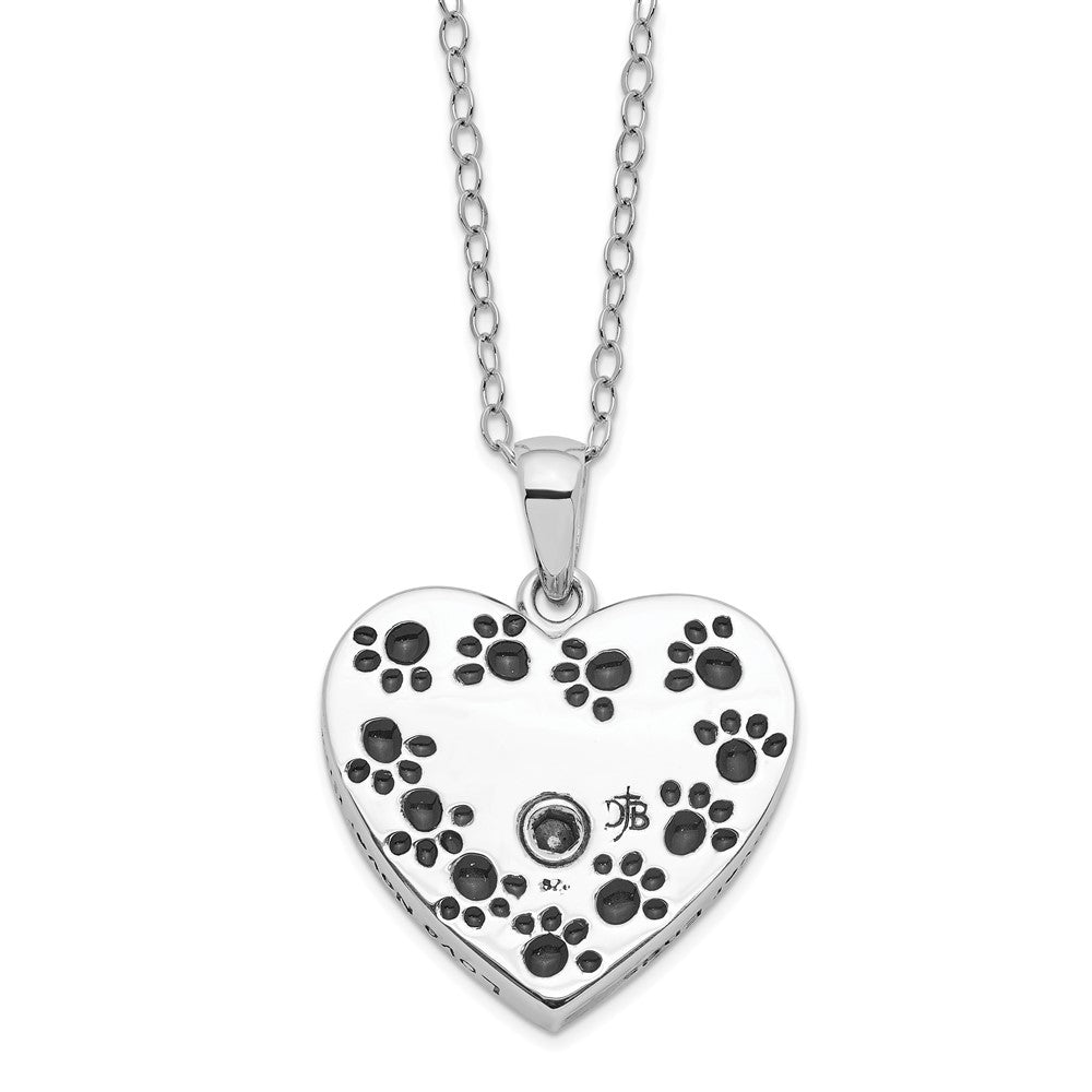 Sentimental Expressions Sterling Silver Antiqued Love Never Ends Pet Ash Holder Necklace 18 Inches x 24