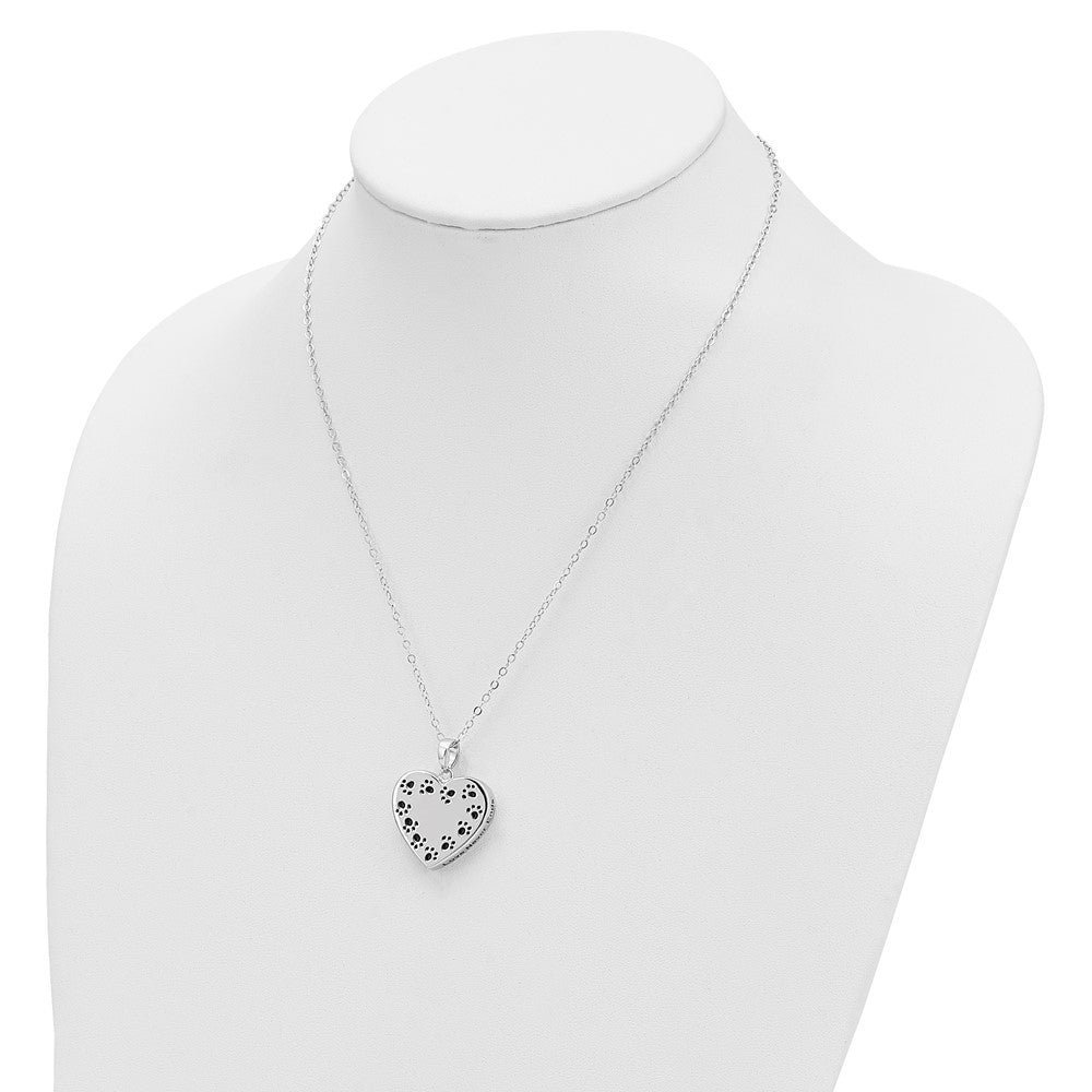 Sentimental Expressions Sterling Silver Antiqued Love Never Ends Pet Ash Holder Necklace 18 Inches x 24