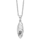 Sentimental Expressions 925 Sterling Silver  Scrolled Hearts Ash Holder Necklace 18 Inches x 10 mm