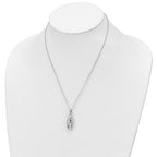Sentimental Expressions 925 Sterling Silver  Scrolled Hearts Ash Holder Necklace 18 Inches x 10 mm