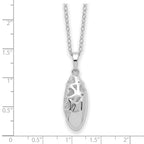 Sentimental Expressions 925 Sterling Silver  Scrolled Hearts Ash Holder Necklace 18 Inches x 10 mm