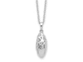 Sentimental Expressions 925 Sterling Silver  Scrolled Hearts Ash Holder Necklace 18 Inches x 10 mm