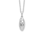 Sentimental Expressions 925 Sterling Silver  Scrolled Hearts Ash Holder Necklace 18 Inches x 10 mm