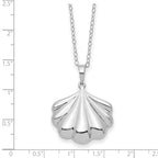 Sentimental Expressions 925 Sterling Silver Shell Ash Holder Necklace 18 Inches x 26 mm