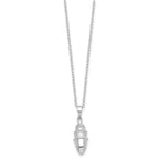 Sentimental Expressions 925 Sterling Silver Cable Beaded Bulb Shaped Ash Holder Necklace 18 Inches x 9 mm