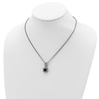 FJC Finejewelers Sterling Silver with 14kt Accent with Antiqued Amethyst Necklace 18 Inches x 14 mm