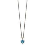 FJC Finejewelers Sterling Silver with 14k Accent Pendant with Antiqued Blue Topaz Necklace 12 mm