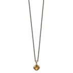 FJC Finejewelers Sterling Silver with 14k Accent Pendant with Antiqued Citrine Necklace 18 Inches x 11 mm