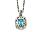 FJC Finejewelers Sterling Silver with 14kt Accent Light Swiss Blue Topaz Necklace 2.7 cttw 18 in Chain
