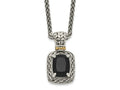FJC Finejewelers  Sterling Silver with 14kt Accent Onyx Necklace 18 Inches
