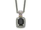 FJC Finejewelers  Sterling Silver with 14kt Accent Onyx Necklace 18 Inches